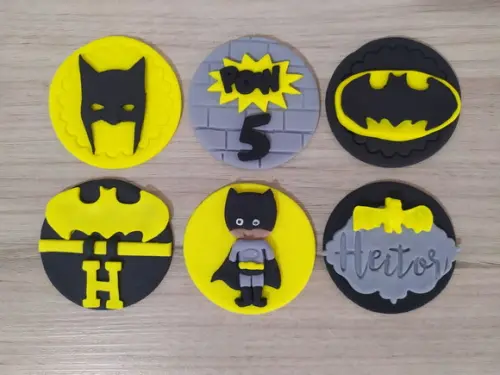 Aplique Em Pasta Americana Batman Para Pirulito/cupcake