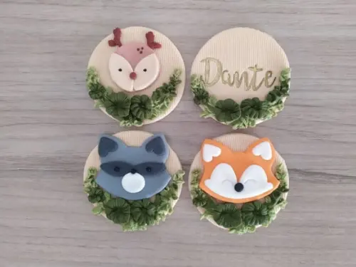 Aplique em Pasta Americana Bosque para Pirulito/cupcake