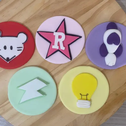 Aplique em Pasta Americana Grupo dos Rosa Pirulitos/cupcake