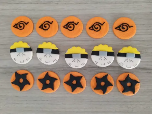 Aplique em pasta americana Naruto para brigadeiros/trufas
