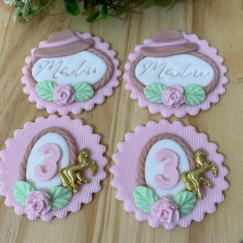 Aplique Pasta Americana Boiadeira para Pirulito/cupcake