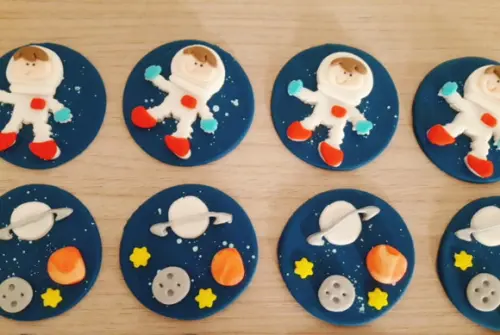 Aplique pasta americana Astronauta para pirulito/cupcake