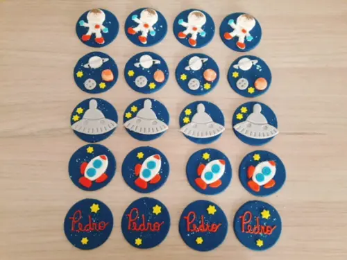 Aplique pasta americana Astronauta para pirulito/cupcake