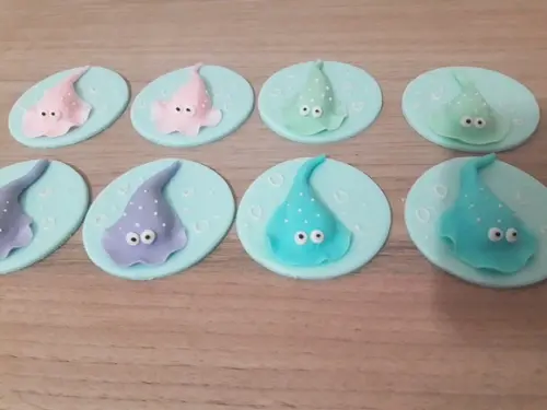 Aplique pasta americana Fundo do Mar para cupcake
