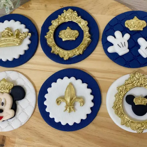 Aplique Pasta Americana Mickey Realeza para Pirulito/cupcake