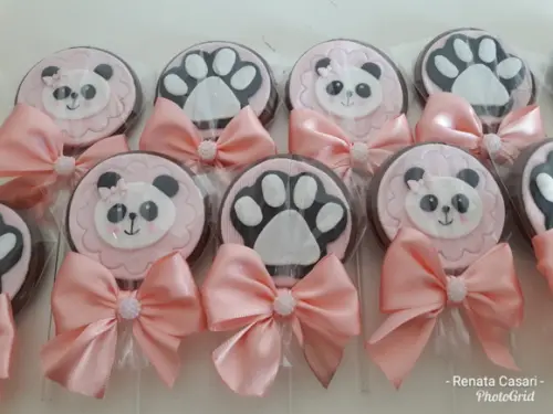 Aplique pasta americana Panda para pirulito/cupcake