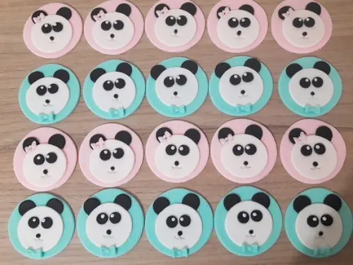 Aplique pasta americana Panda para pirulito/cupcake