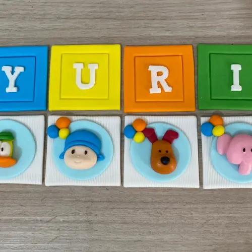 Aplique Pasta Americana Pocoyo para Pão de Mel
