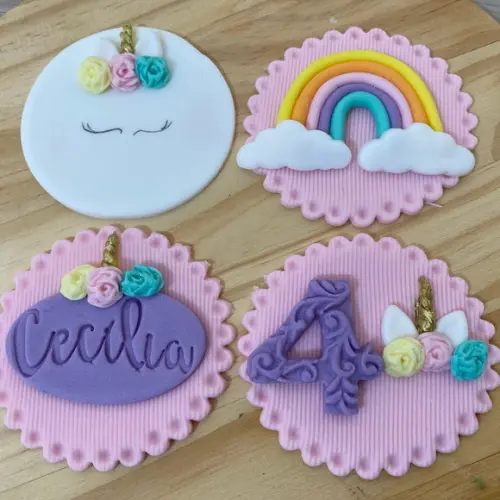 Aplique Pasta Americana Unicórnio para Pirulito/cupcake