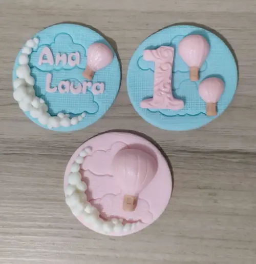 Apliques de Pasta Americana Balão para Pirulito/cupcake
