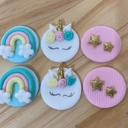 Apliques De Pasta Americana Unicórnio Para Brigadeiro/trufa