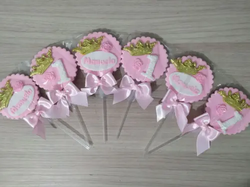 Apliques em Pasta Americana Realeza para Pirulito/cupcake