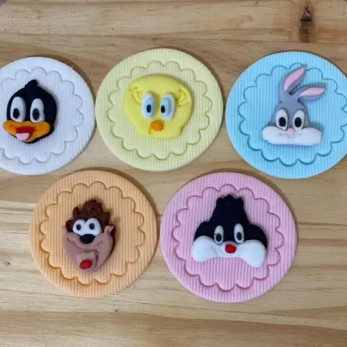 Apliques Pasta Americana Looney Tunes para Pirulito/cupcake