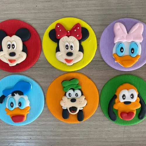 Apliques em Pasta Americana Turma do Mickey p/ Pirulito