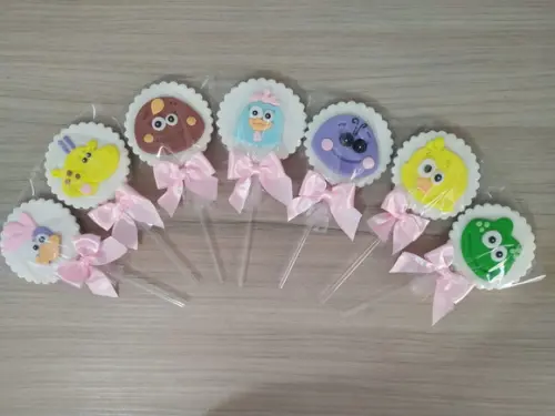 Pirulito de chocolate Personalizado Galinha Pintadinha