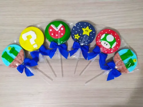 Pirulito de chocolate Personalizado Mario Bros