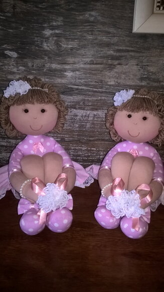 Bonecas de pano pernudas kit com duas