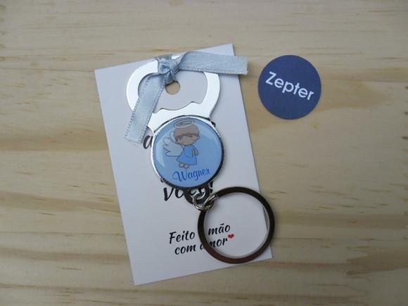 Chaveiro Abridor Anjinho Chá de Bebê Personalizado