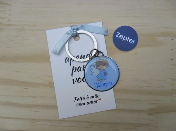 Chaveiro Anjinhos Batizado Lembrancinha Personalizada