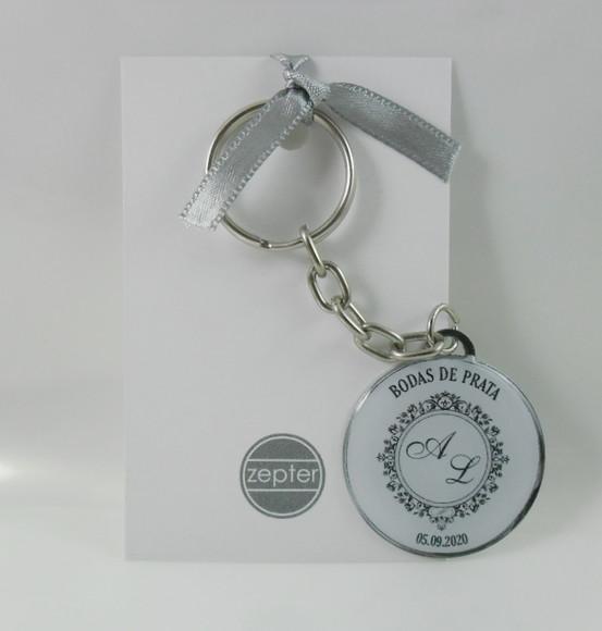 Chaveiro Lembrancinha Bodas de Prata Personalizado