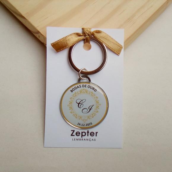 Chaveiro Lembrancinha Bodas de Ouro Personalizado