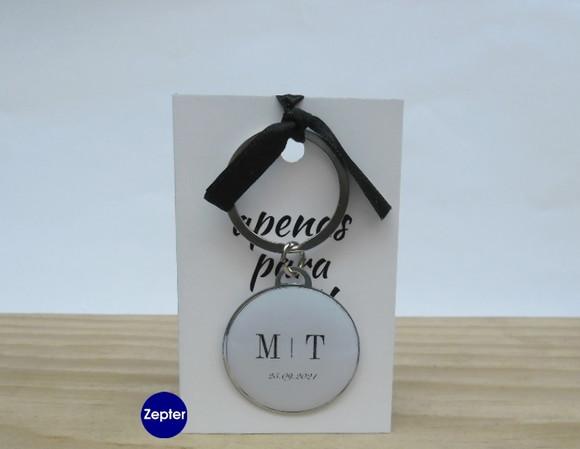 Chaveiro Lembrancinha Monograma Brasão Minimalista Casamento