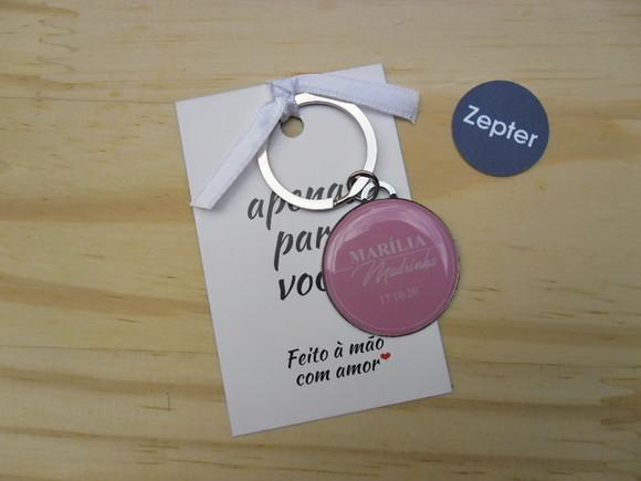 Chaveiro Madrinhas Personalizado Rosa Pink