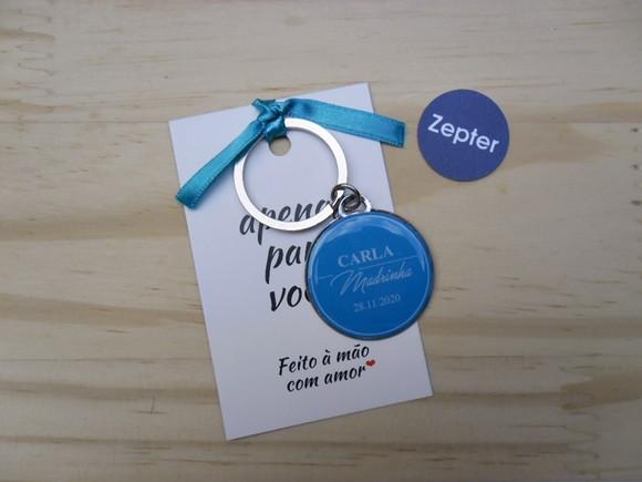 Chaveiro Madrinhas Personalizado Azul T.