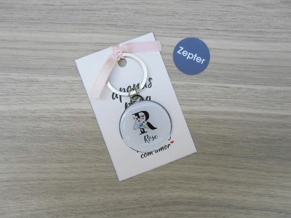 Chaveiros Brasão Floral Madrinha Casamento Personalizado