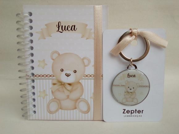 Kit de Maternidade Ursinho Bege com Dourado Personalizado