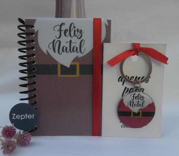 Kit Feliz Natal Caderninho + Chaveiro