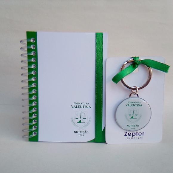 Kit Formatura Nutrição Lembrancinha Bloquinho e Chaveiro