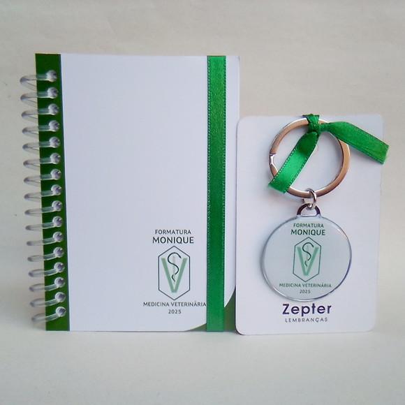 Kit Formatura Medicina Veterinária Bloquinho com Chaveiro