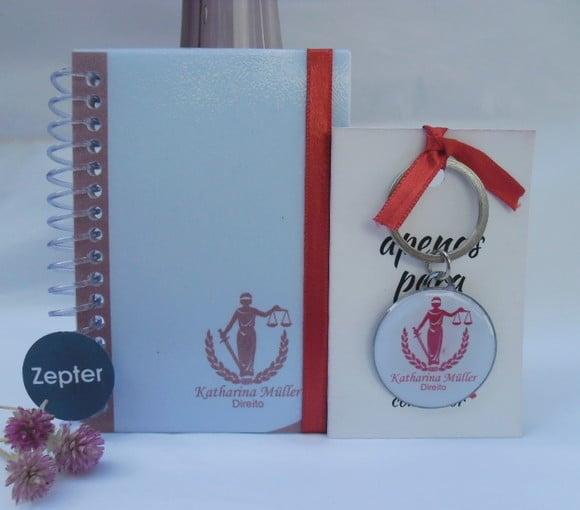 Kit Formatura Personalizado Caderninho + Chaveiro