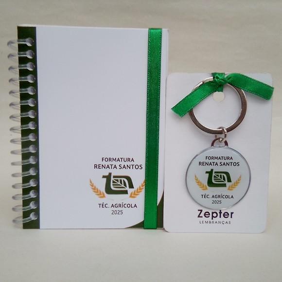 Kit Formatura Técnico Agrícola Bloquinho e Chaveiro