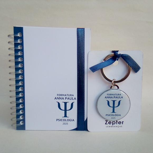 Kit Formatura Psicologia Lembrancinha Bloquinho e Chaveiro