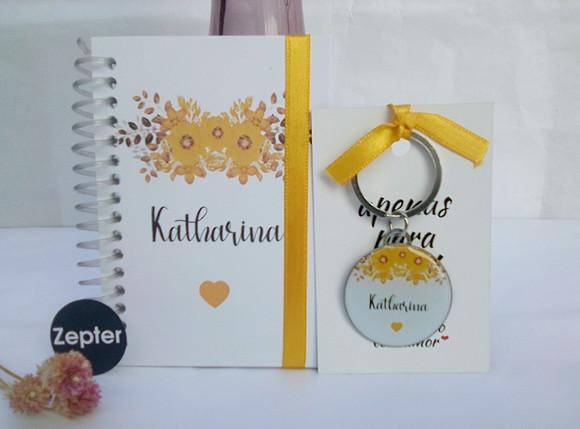 Kit Madrinha Personalizado Tema Flor Amarela
