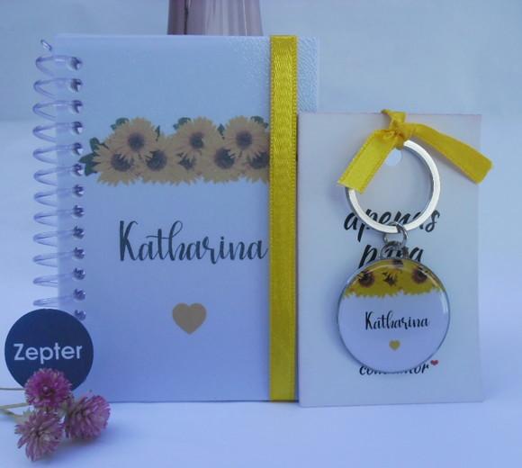 Kit Madrinha Personalizado Tema Flor Girassol