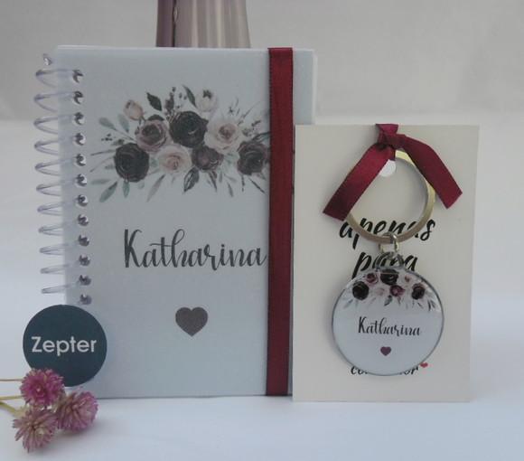 Kit Madrinha Personalizado Tema Flor Marsala