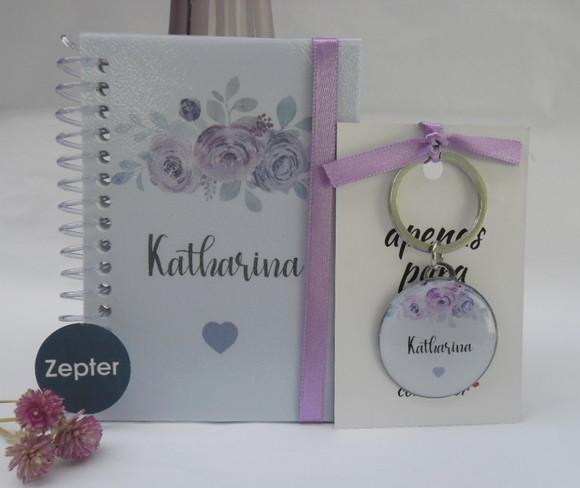 Kit Madrinha Personalizado Tema Flor Lilás Lavanda