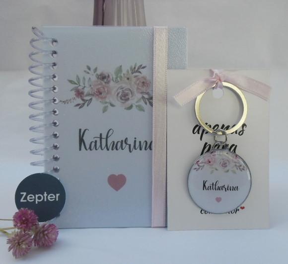 Kit Madrinha Personalizado Tema Flor Rosa