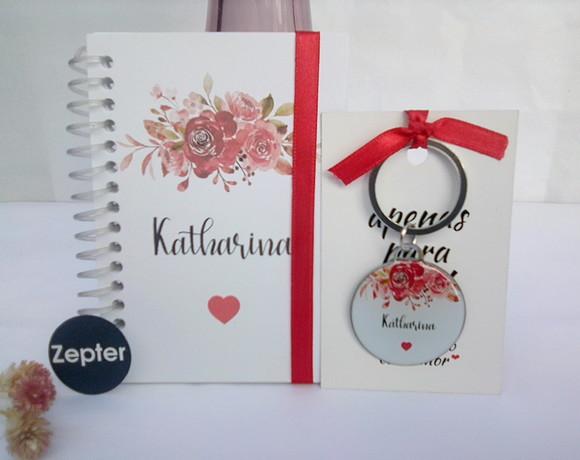 Kit Madrinha Personalizado Tema Flor Vermelha