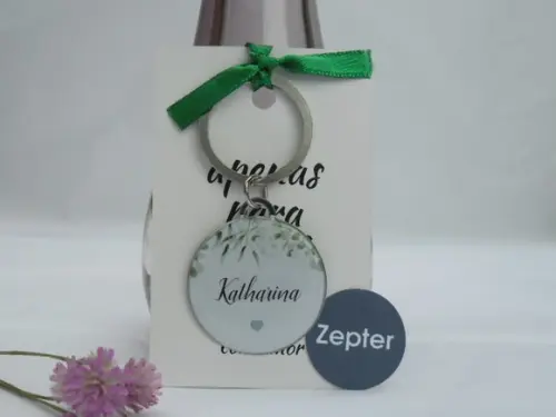 12 Chaveiros Madrinhas de Casamento Folhagem Verde
