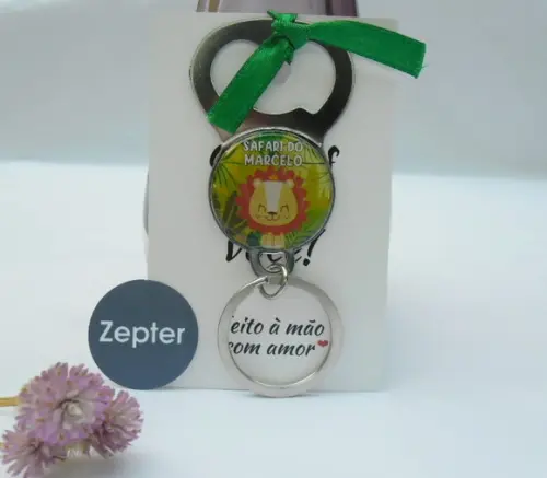 Abridor Chaveiro Lembrancinha Safári Leãozinho Rei Bebê