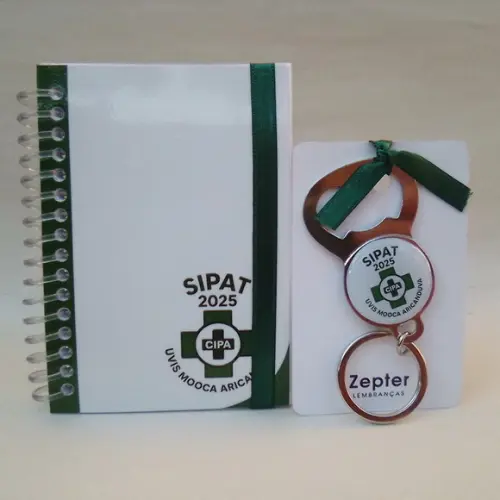 Brinde Sipa Cipat Bloquinho e Chaveiro Abridor de Garrafas
