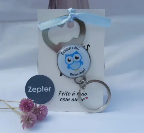 Chá de Bebê Lembrancinha Abridor Chaveiro Personalizado