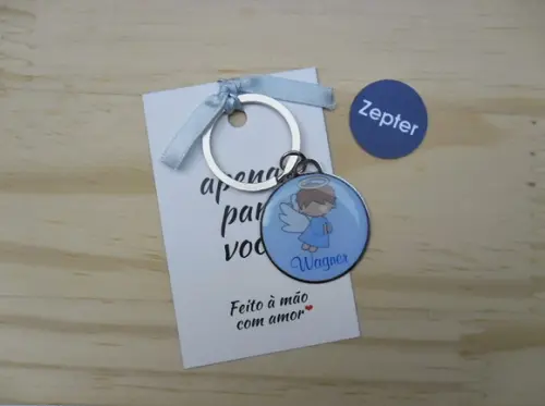 Chaveiro Anjinhos Chá de Bebê Lembrancinha Personalizada