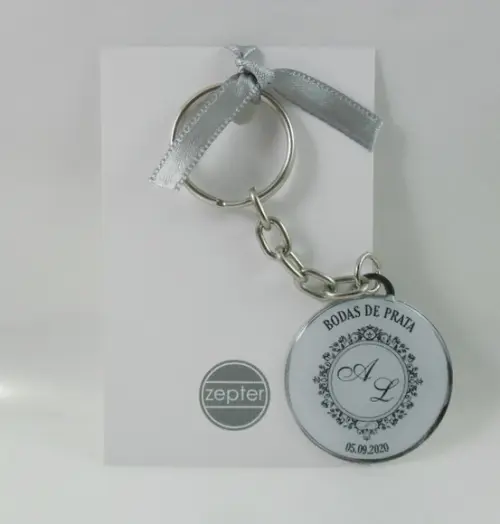 Chaveiro Lembrancinha Bodas de Prata Personalizado