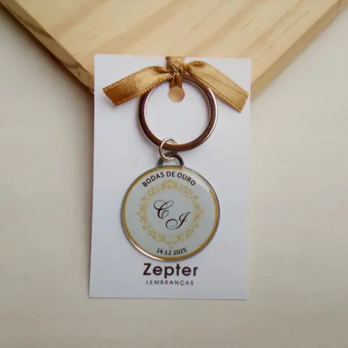 Chaveiro Lembrancinha Bodas de Ouro Personalizado
