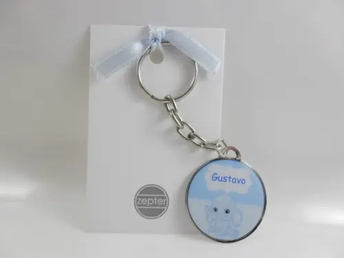 Chaveiro Lembrancinha Elefantinho Maternidade Personalizado